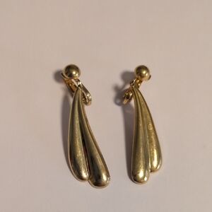 Elegant Gold Drop Clip On Earrings